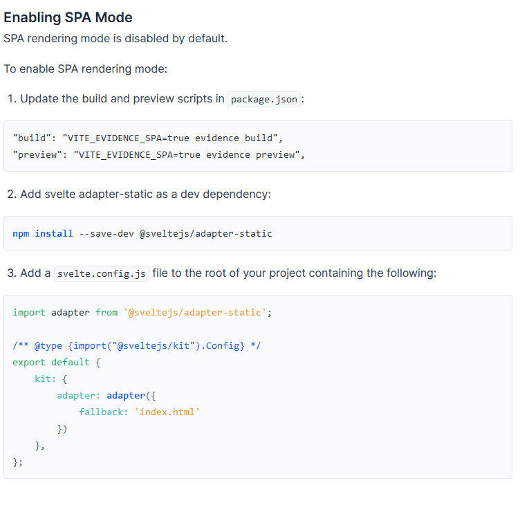 SPA mode Docs